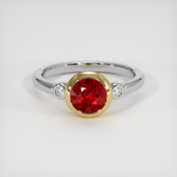 1.68 Ct. Ruby Ring, 18K Yellow & White 1