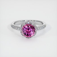 2.07 Ct. Purplish Pink Sapphire Ring, 14K White Gold 1