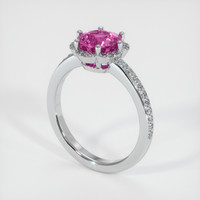 2.07 Ct. Purplish Pink Sapphire Ring, 14K White Gold 2