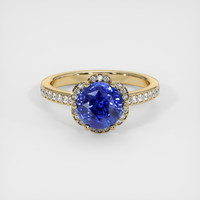 2.91 Ct. Blue Sapphire Ring, 14K Yellow Gold 1