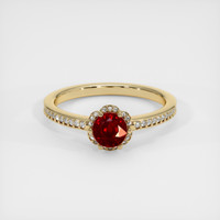 0.85 Ct. Ruby Ring, 14K Yellow Gold 1