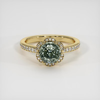 1.75 Ct. Green Sapphire Ring, 14K Yellow Gold 1