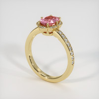 1.01 Ct. Padparadscha Sapphire Ring, 18K Yellow Gold 2