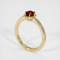 0.85 Ct. Ruby Ring, 18K Yellow Gold 2