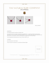 Ruby Necklace 1.12 Ct. Platinum 950 Appraisal