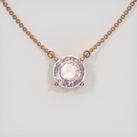 2.21 Ct. Peach Sapphire Necklace, 14K Rose Gold 1