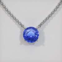 1.74 Ct. Blue Sapphire Necklace, 14K White Gold 1