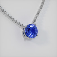 1.74 Ct. Blue Sapphire Necklace, 14K White Gold 2