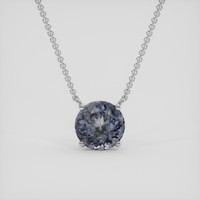 1.61 Ct. Greyish Blue Spinel Necklace, 14K White Gold 1