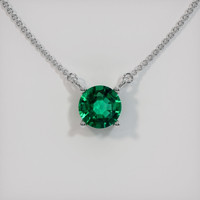 1.23 Ct. Emerald Necklace, 18K White Gold 1