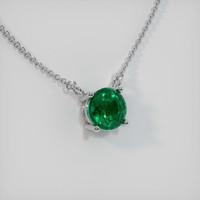 1.23 Ct. Emerald  Necklace - 18K White Gold
