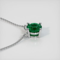 1.23 Ct. Emerald Necklace, 18K White Gold 3