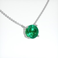 0.92 Ct. Emerald Necklace, 18K White Gold 2