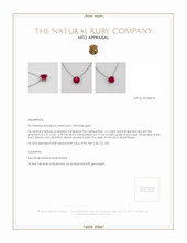 Ruby Necklace 1.12 Ct. 18K White Gold Appraisal