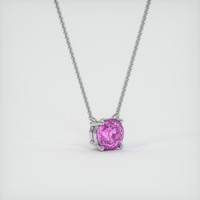 1.38 Ct. Pink Sapphire Necklace, 18K White Gold 2