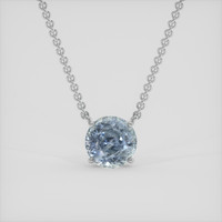 3.58 Ct. Greyish Blue Sapphire Necklace, 18K White Gold 1