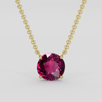 4.78 Ct. Purplish Pink Rhodolite Garnet Necklace, 10K Yellow Gold 1