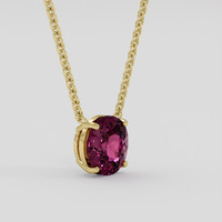 4.78 Ct. Purplish Pink Rhodolite Garnet Necklace, 10K Yellow Gold 2