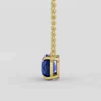4.32 Ct. Blue Sapphire Necklace, 10K Yellow Gold 3