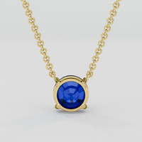 4.32 Ct. Blue Sapphire Necklace, 10K Yellow Gold 4
