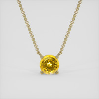 0.77 Ct. Yellow Sapphire Necklace, 14K Yellow Gold 1