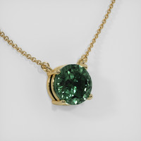 1.66 Ct. Green Sapphire Necklace, 14K Yellow Gold 2