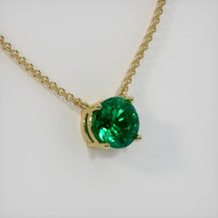 1.60 Ct. Emerald Necklace, 18K Yellow Gold 2