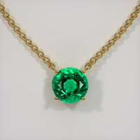 0.98 Ct. Emerald Necklace, 18K Yellow Gold 1