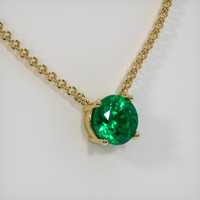 0.98 Ct. Emerald Necklace, 18K Yellow Gold 2