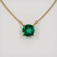 1.23 Ct. Emerald Necklace, 18K Yellow Gold 1