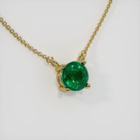 1.23 Ct. Emerald Necklace, 18K Yellow Gold 2