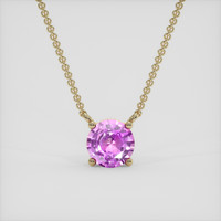 0.89 Ct. Pink Sapphire Necklace, 18K Yellow Gold 1