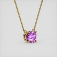 0.89 Ct. Pink Sapphire Necklace, 18K Yellow Gold 2