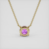 0.89 Ct. Pink Sapphire Necklace, 18K Yellow Gold 4