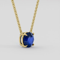 4.32 Ct. Blue Sapphire Necklace, 18K Yellow Gold 2