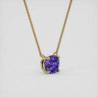 1.03 Ct. Purple Sapphire Necklace, 18K Yellow Gold 2