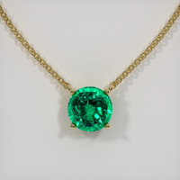 1.41 Ct. Emerald Necklace, 18K Yellow Gold 1