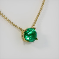 1.41 Ct. Emerald Necklace, 18K Yellow Gold 2