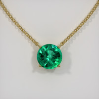 1.56 Ct. Emerald Necklace, 18K Yellow Gold 1