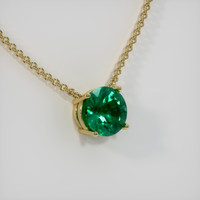 1.56 Ct. Emerald Necklace, 18K Yellow Gold 2