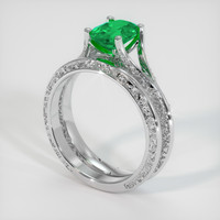 0.99 Ct. Emerald Ring, Platinum 950 2