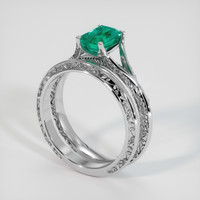 1.02 Ct. Emerald Ring, Platinum 950 2