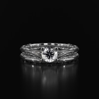 0.83 Ct. White Sapphire Ring, Platinum 950 1