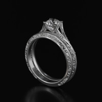 0.83 Ct. White Sapphire Ring, Platinum 950 2