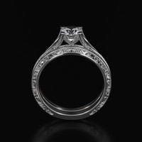 0.83 Ct. White Sapphire Ring, Platinum 950 3