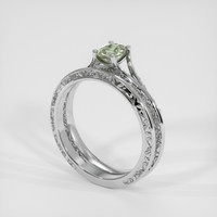 0.56 Ct. Green Sapphire Ring, Platinum 950 2