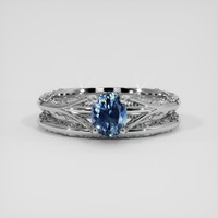 1.17 Ct. Blue Sapphire Ring, Platinum 950 1