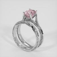 2.12 Ct. Padparadscha Sapphire Ring, Platinum 950 2