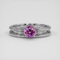 0.67 Ct. Pinkish Purple Sapphire Ring, Platinum 950 1