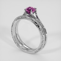 0.67 Ct. Pinkish Purple Sapphire Ring, Platinum 950 2
